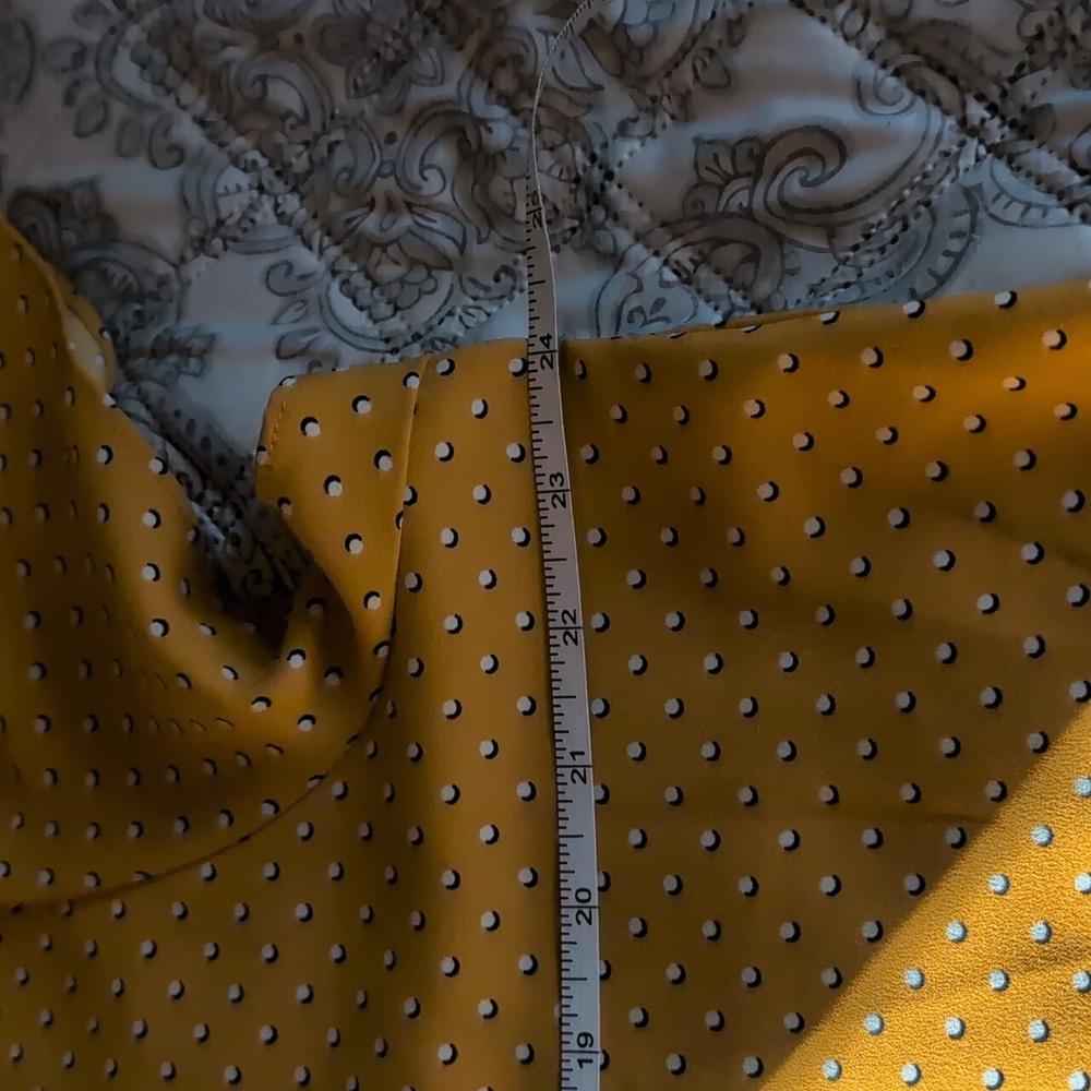 ⭐Hilary Radley Mustard Polka Dot Blouse - Picture 3 of 8